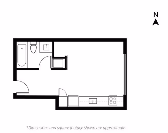 Studio | 1 Bath | 360 sq ft 306 floor plan